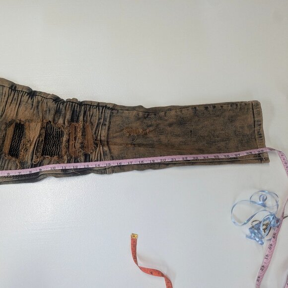 CJ Black Premium Size 34/32 Distressed Brown/Blue Skinny Flex - Picture 10 of 16